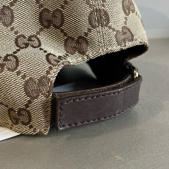 Gucci Natural Monogram Striped-Trim Woven Baseball Cap - Picture 4 of 8